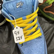 Sneaker photographed on a retail table, the kind of shot the visual search matches
