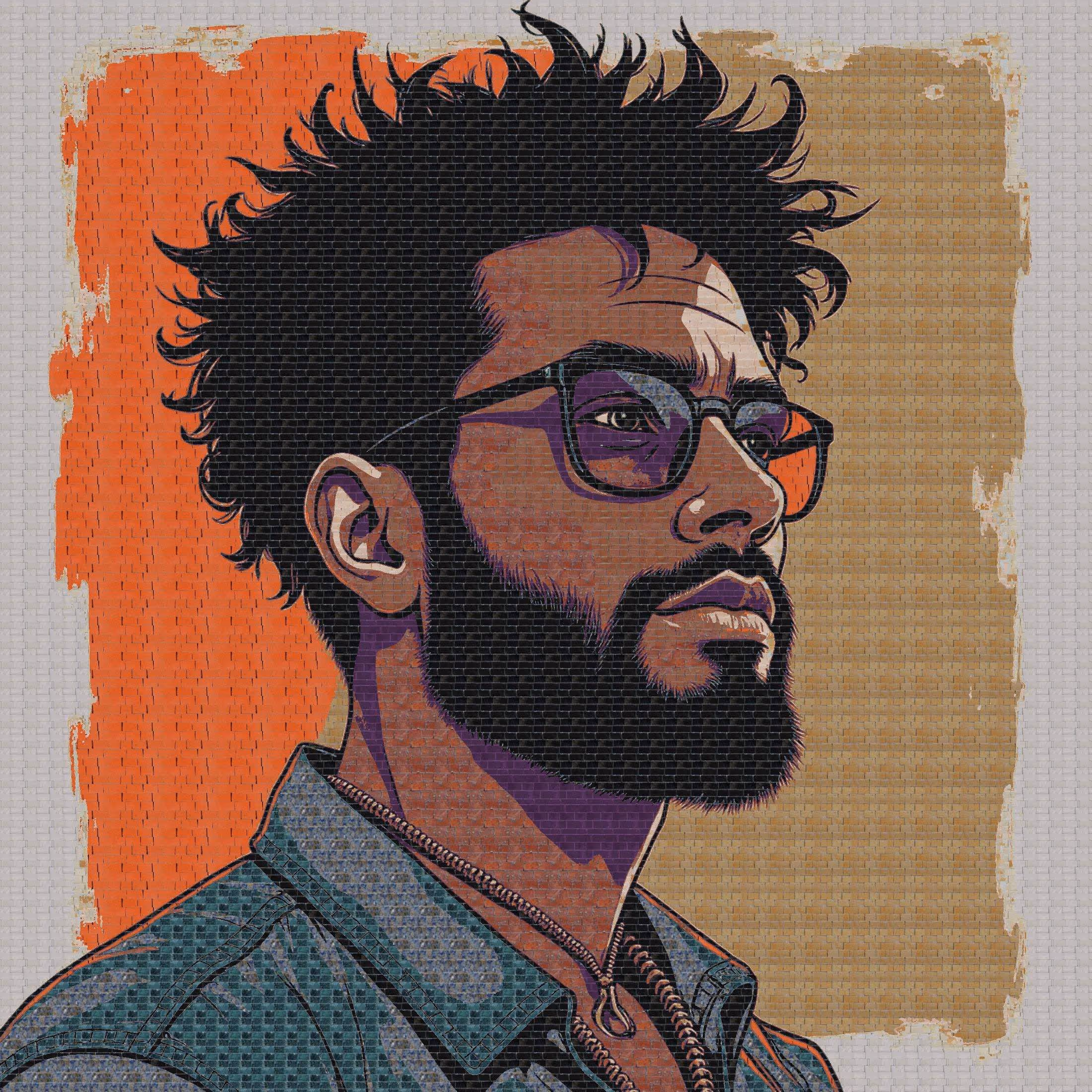 Mosaic Tile Art Person